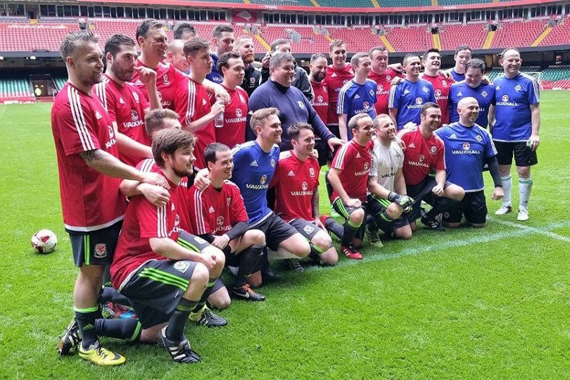 Team photo - Wales Fans v Northern Ireland on 24 Mar 2016